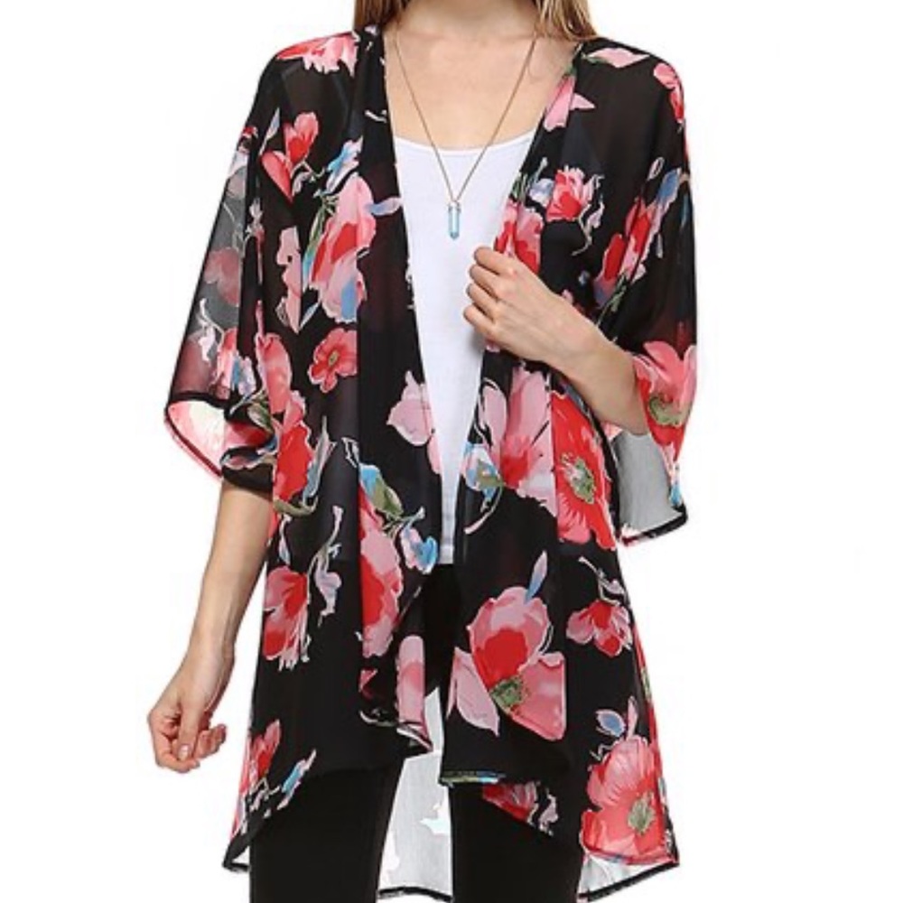 Flower Print Kimono